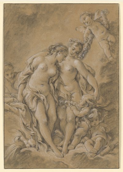 Nimfy i amorki autorstwa François Boucher