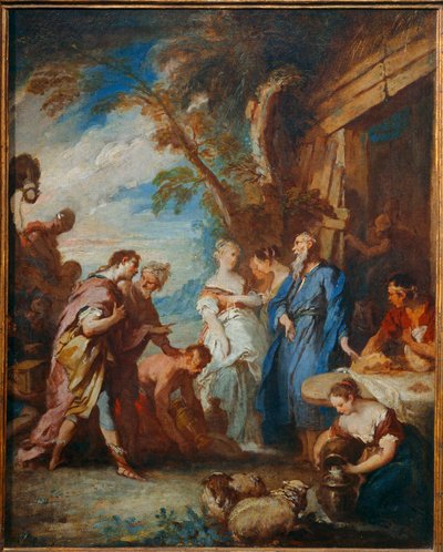 Rebeka otrzymująca prezenty od Abrahama od Eliezera ... autorstwa François Boucher