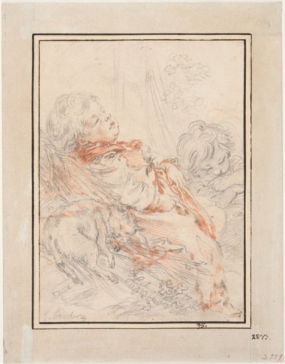 Śpiące dziecko autorstwa François Boucher