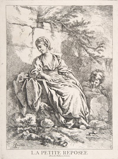Odpoczywająca dziewczynka autorstwa François Boucher