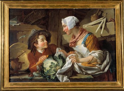 Kucharz i młodzieniec Obraz Francois Bouchera (1703-1770) 1735. Musee de Sainte Adres autorstwa François Boucher