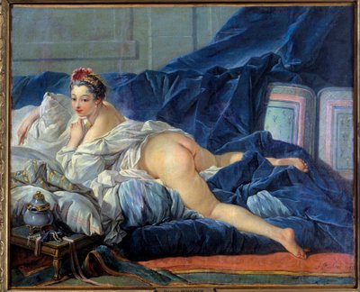 Odaliska Młoda Kobieta siedzi na sofie. Obraz Francois Bouchera (1703-1770) 1752 Reims musee des Beaux Arts autorstwa François Boucher