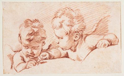 Dwa putta. Projekt do kawałka drzwi w Amalienborg autorstwa François Boucher