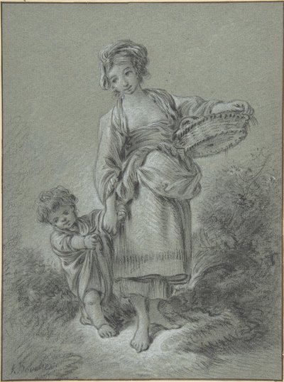 Kobieta i chłopiec autorstwa François Boucher