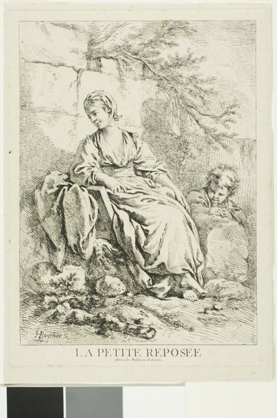 Młoda kobieta odpoczywa autorstwa François Boucher
