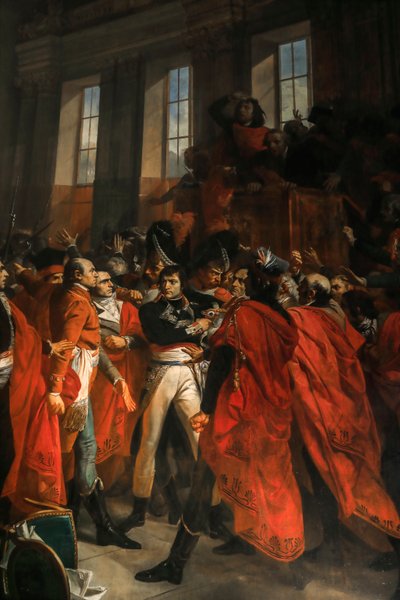 Generał Bonaparte w radzie pięciuset w Saint-Cloud autorstwa Francois Bouchot