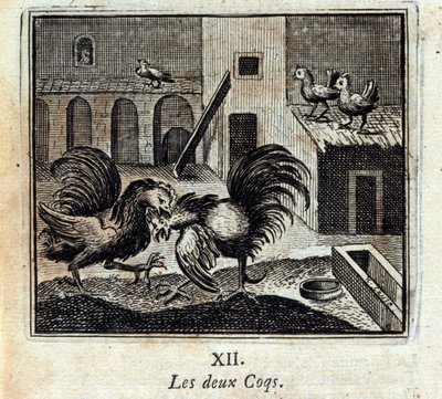 Oba fiuty. Bajki Jean de La Fontaine (1621-95). Ilustracja François Chauveau (1613-1676). Wydanie z 1728 r. autorstwa Francois Chauveau