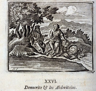 Demokryta i Abderytanie. Bajki Jean de La Fontaine (1621-95). Ilustracja François Chauveau (1613-1676). Wydanie z 1728 r. autorstwa Francois Chauveau
