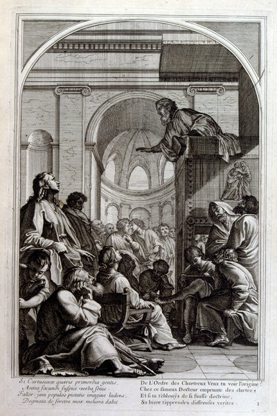Grawer autorstwa Francois Chauveau 1680 „Życie św. Brunona” założyciela zakonu Chartreux autorstwa Francois Chauveau