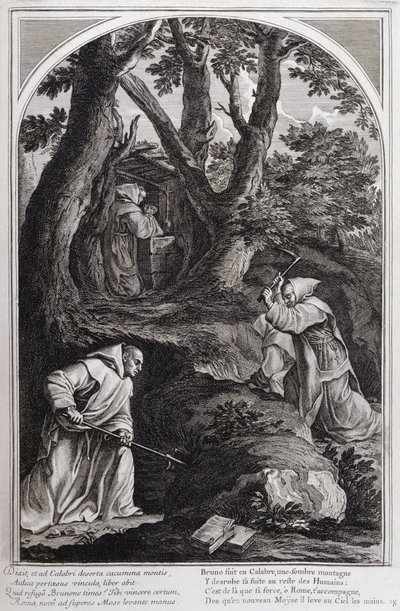 Ilustracja z „Życia św. Brunona, założyciela zakonu Chartreux” Paryż 1660. według obrazów Eustachego Le Sueura i grawerowana przez Fran Sois Chauveau ©UIG/Leemage autorstwa Francois Chauveau