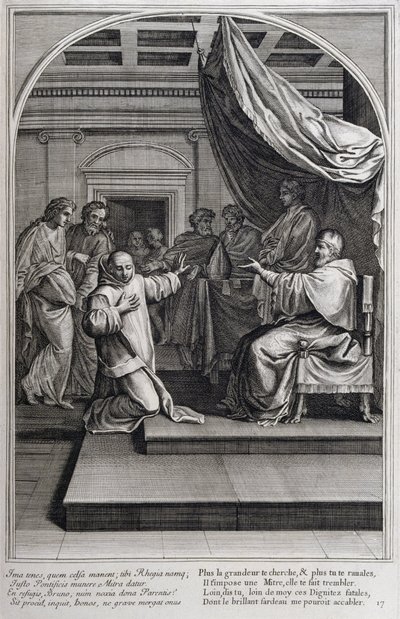 Ilustracja z „Życia św. Brunona, założyciela zakonu Chartreux” Paryż 1660. według obrazów Eustachego Le Sueura i grawerowana przez Fran Sois Chauveau ©UIG/Leemage autorstwa Francois Chauveau