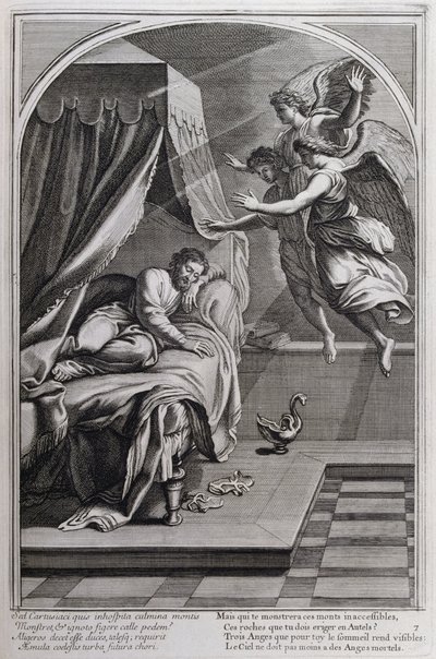 Ilustracja z „Życia św. Brunona, założyciela zakonu Chartreux” Paryż 1660. według obrazów Eustachego Le Sueura i grawerowana przez Fran Sois Chauveau ©UIG/Leemage autorstwa Francois Chauveau