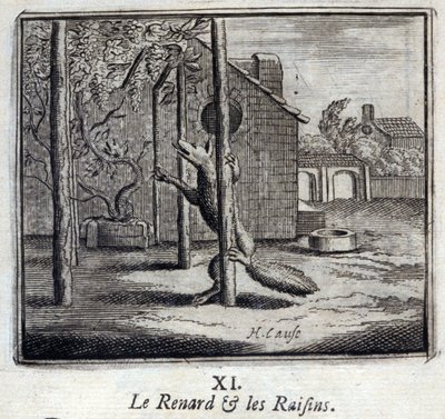 Ilustracja z „Bajek Jeana de la Fontaine” (lito) autorstwa Francois Chauveau