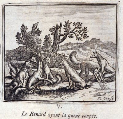 Ilustracja z „Bajek Jeana de la Fontaine” (lito) autorstwa Francois Chauveau