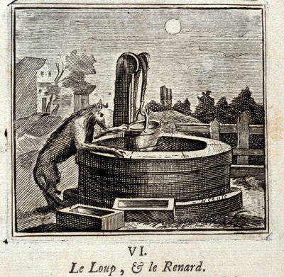 Ilustracja z „Bajek Jeana de la Fontaine” (lito) autorstwa Francois Chauveau