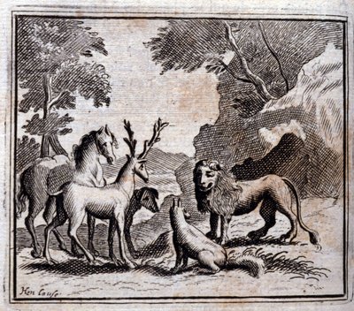 Ilustracja z „Bajek Jeana de la Fontaine” (lito) autorstwa Francois Chauveau