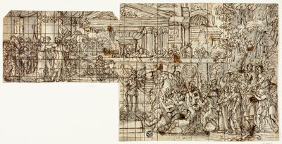 Scena mitologiczna: Triumf Aleksandra (recto) autorstwa Francois Chauveau