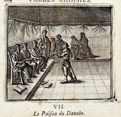Chłop naddunajski. Bajki Jean de La Fontaine (1621-95). Ilustracja François Chauveau (1613-1676). Wydanie z 1728 r. autorstwa Francois Chauveau