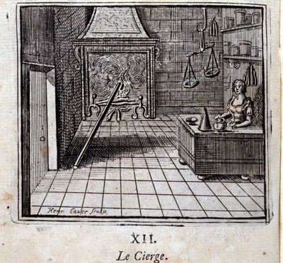 Świeca. Bajki Jean de La Fontaine (1621-95). Ilustracja Francois Chauveau (1613-1676). Wydanie z 1728 r. autorstwa Francois Chauveau