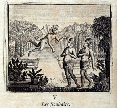 Życzenia. Bajki Jean de La Fontaine (1621-95). Ilustracja François Chauveau (1613-1676). Wydanie z 1728 r. autorstwa Francois Chauveau