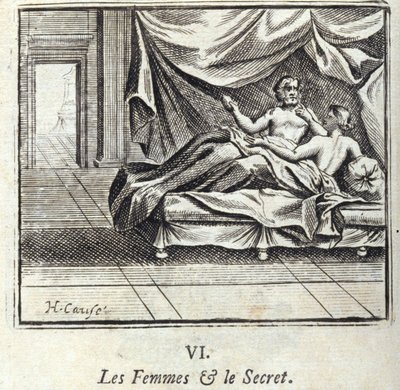 Kobiety i sekret. Bajki Jean de La Fontaine (1621-95). Ilustracja Francois Chauveau (1613-1676). Wydanie z 1728 r. autorstwa Francois Chauveau