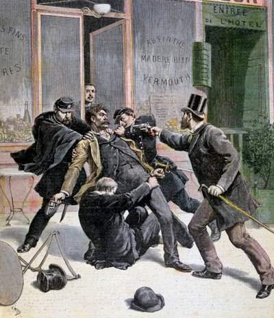Aresztowanie Ravachola, 1892 autorstwa Francois Claudius Koeningstein