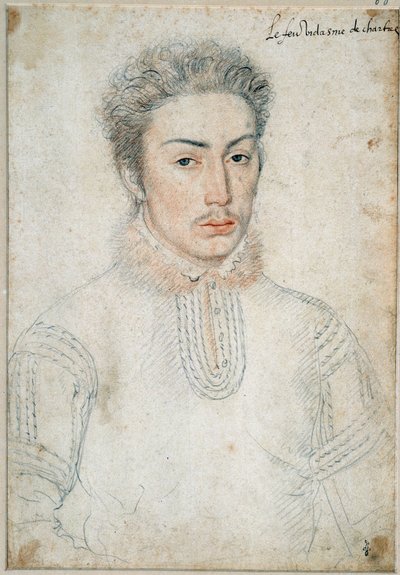 Portret Francois de Vendome, wicehrabiego Chartres (1523-1560) Rysunek czarnego kamienia i krwi autorstwa Francois Cloueta (1515-1572) autorstwa François Clouet