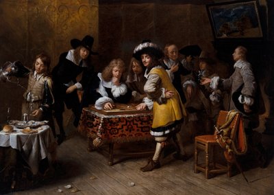 Elegancka firma z graczami w backgammona („La Partie De Tric-Trac”) autorstwa Francois Duchatel