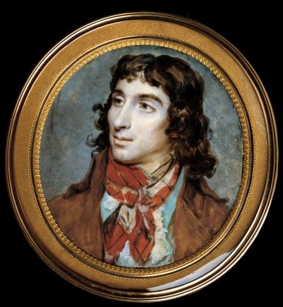 Portret Camille Desmoulins (1760-1794). Miniaturowy obraz Francois Dumonta (1751-1831)? Średnica 0,065m. - Portret Camille Desmoulins (1760-1794). Miniaturowy. Obraz Francois Dumonta (1751-1831)? 0,065 m. Luwr, Paryż autorstwa Francois Dumont