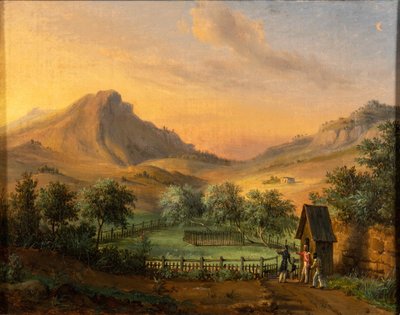 Grób Napoleona na wyspie św. Heleny w dolinie Geranium. autorstwa Francois Edme Ricois