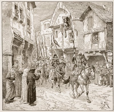 Wyjazd księcia Roberta do Ziemi Świętej, ilustracja z „Kościoła anglikańskiego: historia dla ludu” autorstwa H.D.M. Spence-Jones, wyd. ok. 1910 (zdjęcie w sepii) autorstwa Francois Edouard Zier