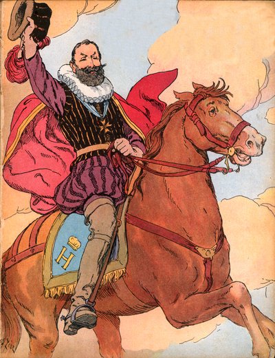 Król Henryk IV (1553-1610) (król Francji Henryk IV) Ilustracja Francois Edouard Zier (1856-1924) w Our-glories-nationales”” 1920 autorstwa Francois Edouard Zier