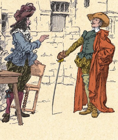 Spotkanie młodego Cyrano, przybywającego do Paryża, z D