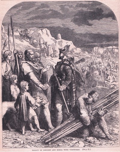 Traktat Hengist i Horsa z Vortigern AD 600 autorstwa Francois Edouard Zier