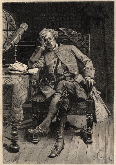 Guy Mannering - XIX-wieczna ilustracja do powieści Waltera Scotta „Guy Mannering or The Astrologer” (1771-1832) grawerowana wg Flameng autorstwa Francois Flameng