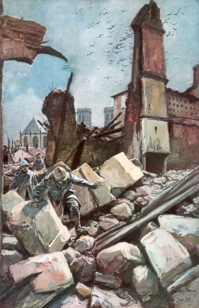 Na starych murach Verdun, Francja, czerwiec 1916, 1926. autorstwa Francois Flameng