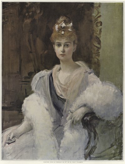 Szkic do portretu Mme de M autorstwa Francois Flameng