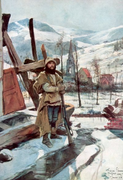 Stała straż w pobliżu Metzeral, Alzacja, styczeń 1916, 1926. autorstwa Francois Flameng