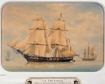 Bryg taktyczny, zbudowany w 1792 r. przez Francois Roux (1811-1882), Francja autorstwa Francois Geoffroy Roux
