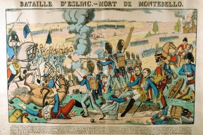 Bitwa pod Essling - Śmierć Montebello, 21 maja 1809, c1835 autorstwa Francois Georgin