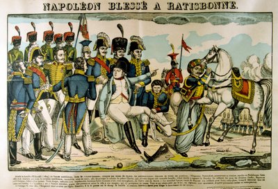 Napoleon ranny w Ratyzbonie, kwiecień 1809, c1835 autorstwa Francois Georgin