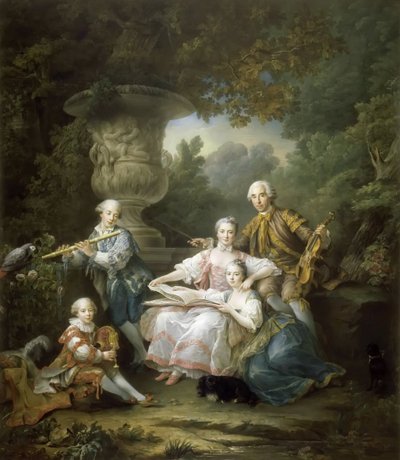 Ludwik II du Bouchet de Sourches z rodziną autorstwa Francois Hubert Drouais