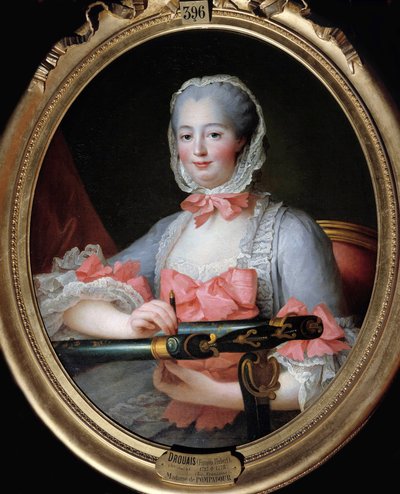 Portret Jeanne Antoinette Poisson, markizy Pompadour (znanej jako Madame de Pompadour autorstwa Francois Hubert Drouais