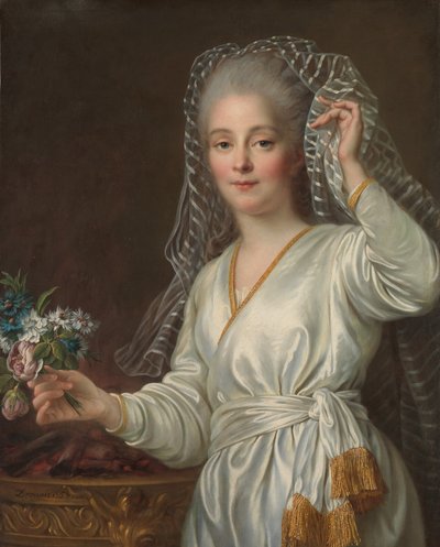 Portret młodej kobiety jako westalki, 1767. autorstwa Francois Hubert Drouais