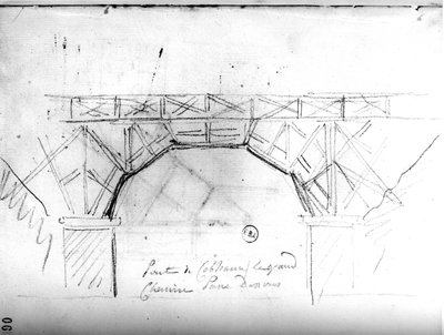 Szkic architektoniczny z "Podróży po Anglii", ok. 1766 (ołówek na papierze) autorstwa Francois Joseph Belanger