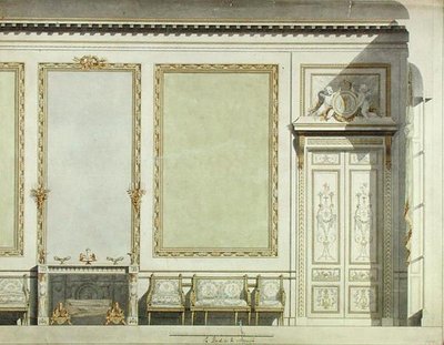 Projekt domu księżnej Mazarina, ok. 1777 (akwarela na papierze) autorstwa Francois Joseph Belanger