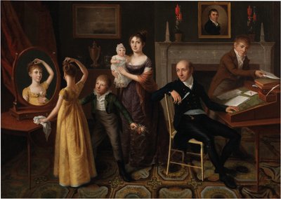 Grupa rodzinna we wnętrzu Nowego Jorku autorstwa Francois Joseph Bourgoin