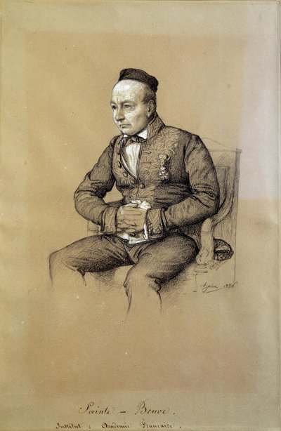 Portret Charlesa Augustina Sainte Beuve (1804-1869), francuskiego krytyka literackiego i pisarza. Rysunek Francois Joseph Heim (1787-1865) autorstwa François Joseph Heim