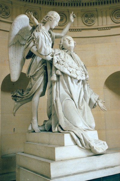 Apoteoza Ludwika XVI (1754-93), zwanego też Ludwikiem XVI trzymana przez anioła, 1825 (marmur) autorstwa Francois Joseph Bosio