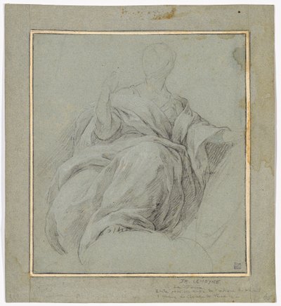 Studium siedzącej, udrapowanej kobiety (Studium do alegorycznej figury "La Force") autorstwa Francois Lemoyne